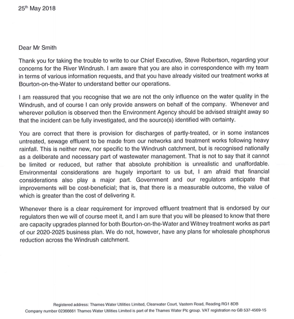 Thames Water CEO replies to our letter